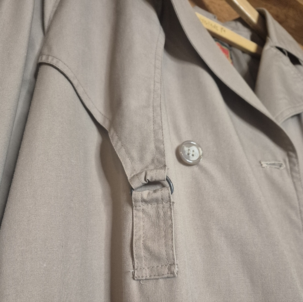 Bentley’s of London Taupe Trench Coat | Classic Double-Breasted Belted | Timeles - Picture 5 of 16